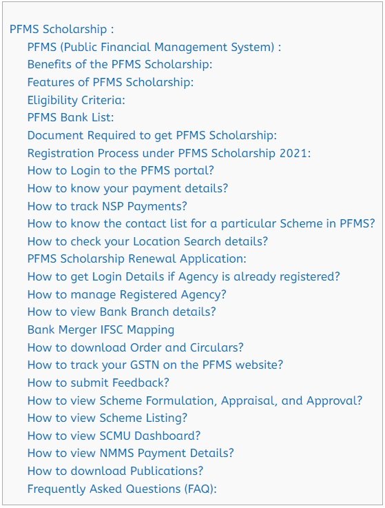 PFMS Scholarship Complete information Source for PFMS Official portal