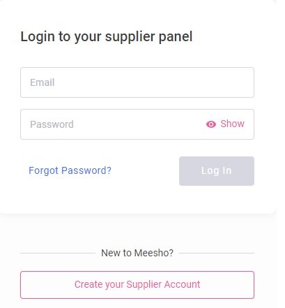 Meesho Supplier login and registration source from supplier.meesho.com portal 