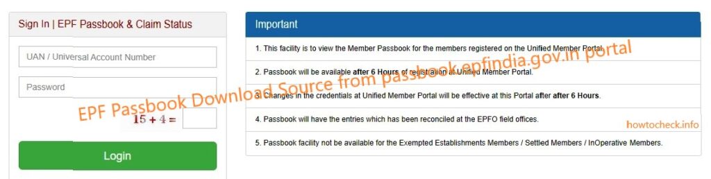 EPF Passbook Download source from passbook.epfindia.gov.in
